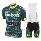 Tinkoff Saxo Bank Cycling Jersey Bib Short 2016 Short Sleeve Yellow and Green