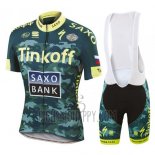 Tinkoff Saxo Bank Cycling Jersey Bib Short 2016 Short Sleeve Yellow and Green