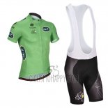 Tour de France Cycling Jersey Bib Short 2014 Men Short Sleeve Green