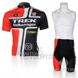 Trek Cycling Jersey Bib Short 2010 Short Sleeve Black and Red