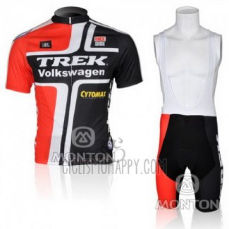 Trek Cycling Jersey Bib Short 2010 Short Sleeve Black and Red