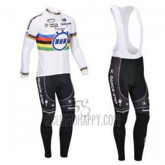 UCI Mondo Campione Lider Quick StepCycling Jersey Bib Tight 2013 Men Long Sleeve