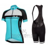 ALE Cycling Jersey Bib Short 2016 Women Short Sleeve Sky Blue and Black