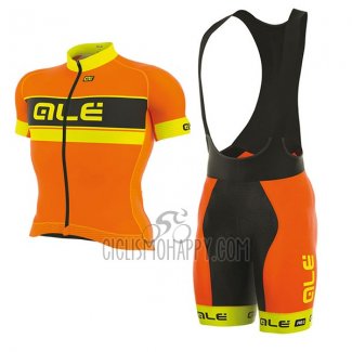 ALE Graphics Prr Bermuda Cycling Jersey Bib Short 2017 Men Short Sleeve Orange and Yellow
