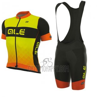ALE R-ev1 Rumbles Cycling Jersey Bib Short 2017 Men Short Sleeve Yellow
