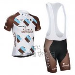 Ag2rla Cycling Jersey Bib Short 2014 Short Sleeve Marron