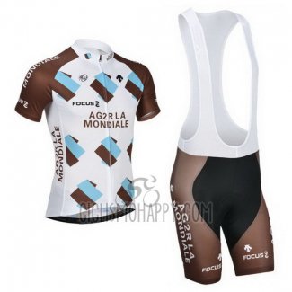 Ag2rla Cycling Jersey Bib Short 2014 Short Sleeve Marron