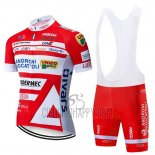 Androni Giocattoli Cycling Jersey Bib Short 2019 Men Short Sleeve Orange and White