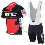 BMC Cycling Jersey Bib Short 2017 Short Sleeve Red and Black