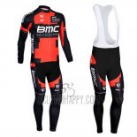 BMC Cycling Jersey Bib Tight 2013 Long Sleeve Black and Red