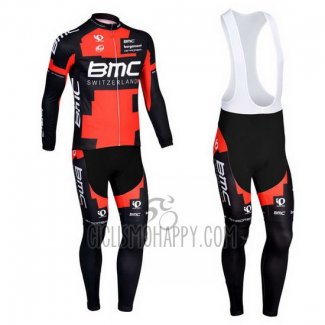 BMC Cycling Jersey Bib Tight 2013 Long Sleeve Black and Red