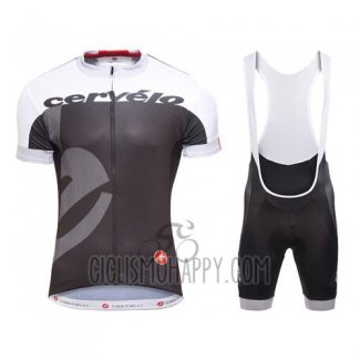 Castelli Cervelo Cycling Jersey Bib Short 2016 Men Short Sleeve White Gray