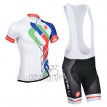 Castelli Cycling Jersey Bib Short 2014 Men Short Sleeve White and Blue