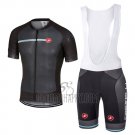 Castelli Cycling Jersey Bib Short 2017 Men Short Sleeve Light Black