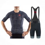 Castelli Cycling Jersey Bib Short 2021 Men Short Sleeve Gray Blue
