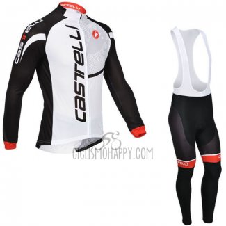 Castelli Cycling Jersey Bib Tight 2013 Men Long Sleeve Black and White