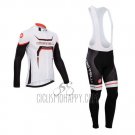 Castelli Cycling Jersey Bib Tight 2014 Men Long Sleeve Black and White
