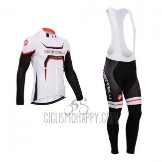 Castelli Cycling Jersey Bib Tight 2014 Men Long Sleeve Black and White