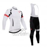 Castelli Cycling Jersey Bib Tight 2015 Men Long Sleeve White and Black