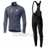 Castelli Raddoppia 2 Cycling Jersey Bib Tight 2019 Men Long Sleeve Gray Silver