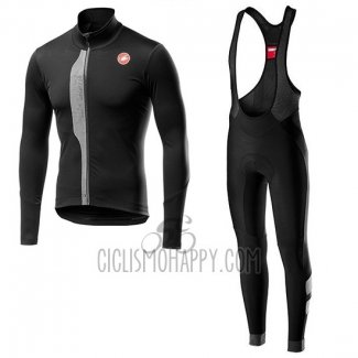Castelli TRAS Cycling Jersey Bib Tight 2019 Men Long Sleeve Black Silver