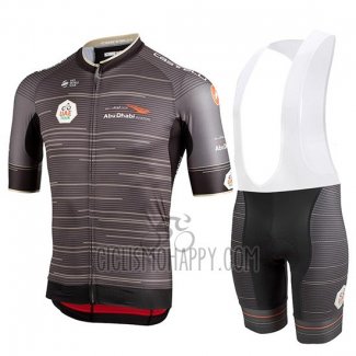 Castelli UAE Tour Cycling Jersey Bib Short 2019 Men Short Sleeve Gray
