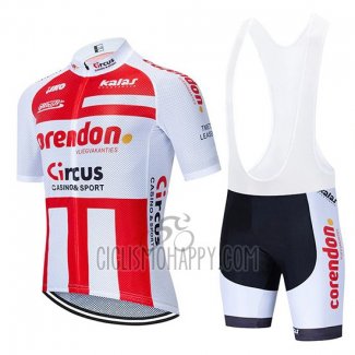 Corendon Circus Cycling Jersey Bib Short 2019 Men Short Sleeve Red White