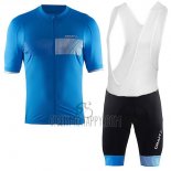 Craft Cycling Jersey Bib Short 2017 Men Short Sleeve Blue