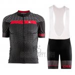 Craft Cycling Jersey Bib Short 2018 Men Short Sleeve Route Black Red