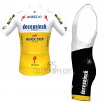 Deceuninck Quick Step Cycling Jersey Bib Short 2020 Short Sleeve White Yellow