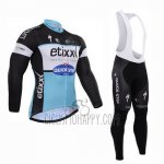 Etixx Quick Step Cycling Jersey Bib Tight 2015 Long Sleeve Black and White