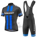 Giant Cycling Jersey Bib Short 2016 Men Short Sleeve Black and Blue
