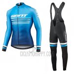Giant Race Day Cycling Jersey Bib Tight 2019 Men Long Sleeve Blue