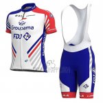 Groupama FDJ Cycling Jersey Bib Short 2020 Short Sleeve Red Blue