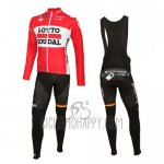 Lotto Soudal Cycling Jersey Bib Tight 2016 Long Sleeve White and Red