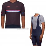 Maap Nationals Mulberry Cycling Jersey Bib Short 2019 Men Short Sleeve Marron