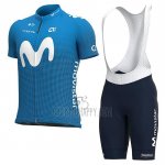 Movistar Cycling Jersey Bib Short 2021 Short Sleeve Blue