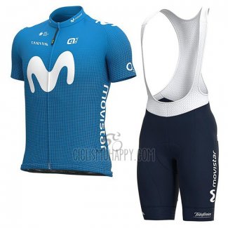 Movistar Cycling Jersey Bib Short 2021 Short Sleeve Blue