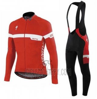 Specialized Cycling Jersey Bib Tight 2016 Men Long Sleeve Ml Red and White