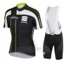 Sportful Cycling Jersey Bib Short 2016 Men Short Sleeve Black Green