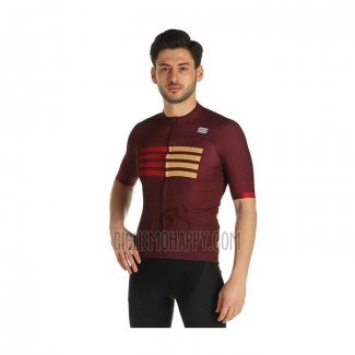 Sportful Cycling Jersey Bib Short 2021 Men Short Sleeve Dark Red