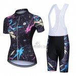 Steep Cycling Jersey Bib Short 2023 Women Short Sleeve Black White