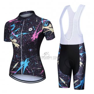 Steep Cycling Jersey Bib Short 2023 Women Short Sleeve Black White