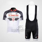 Trek Cycling Jersey Bib Short 2012 Short Sleeve White and Gray