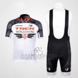 Trek Cycling Jersey Bib Short 2012 Short Sleeve White and Gray