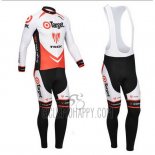 Trek Cycling Jersey Bib Tight 2013 Long Sleeve Orange and White