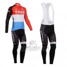Trek Factory Racing Cycling Jersey Bib Tight 2014 Long Sleeve Red and White