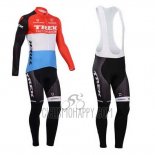 Trek Factory Racing Cycling Jersey Bib Tight 2014 Long Sleeve Red and White