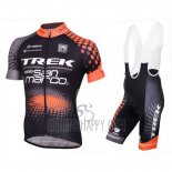 Trek Selle San Marco Cycling Jersey Bib Short 2016 Short Sleeve Black and Orange