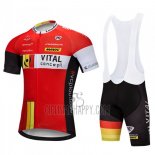 Vital Concept Cycling Jersey Bib Short 2018 Men Short Sleeve Red White